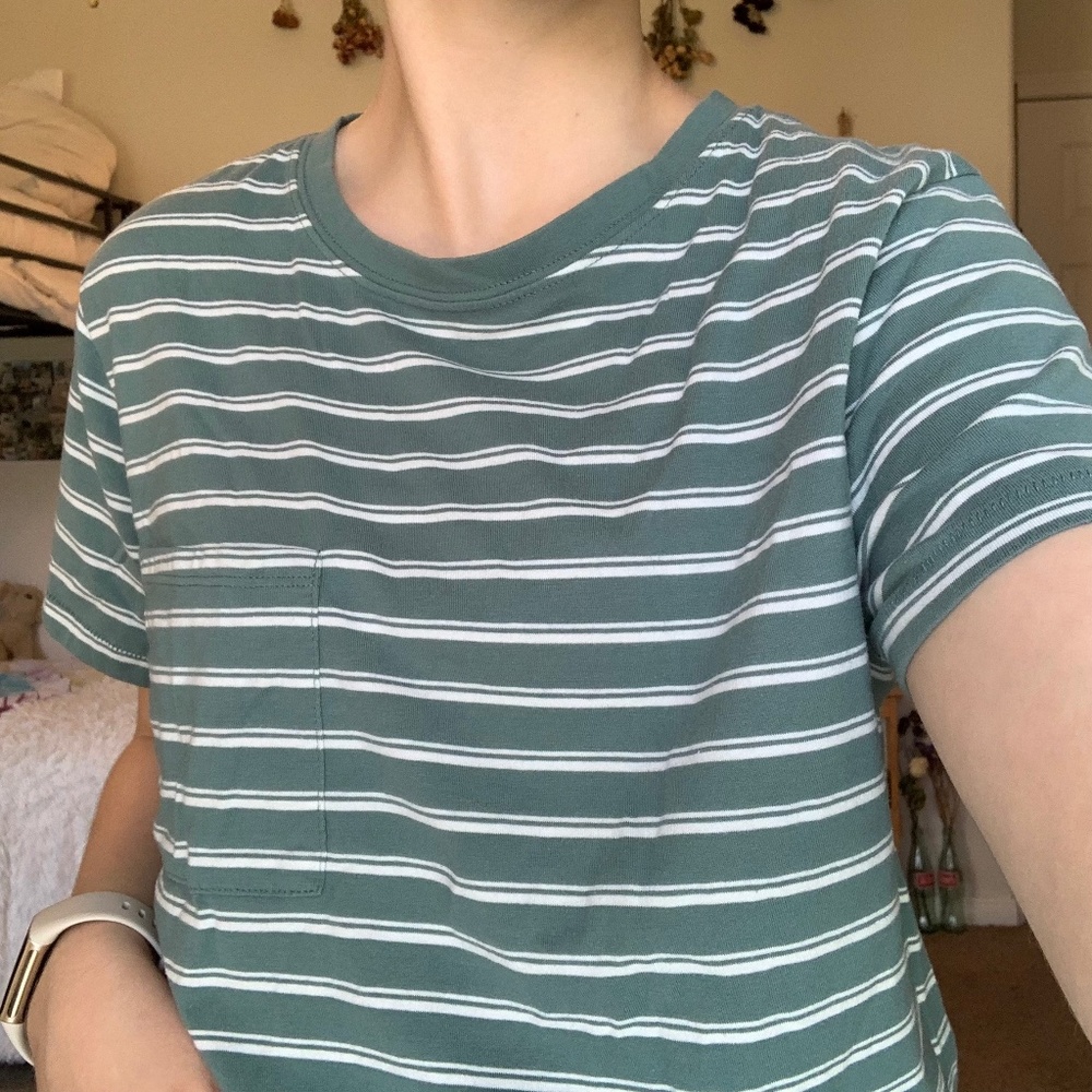 striped green t-shirt